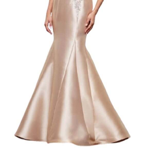 SALE NWT Rina Di Montella RD3257 Mikado Mother of the Bride Dress Gold Size 10 - Picture 2 of 6